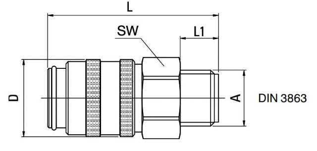Male Threaded coupling, Short version