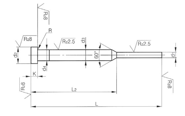 Ejector Pins, DIN 1530, Type CH - Hardened
