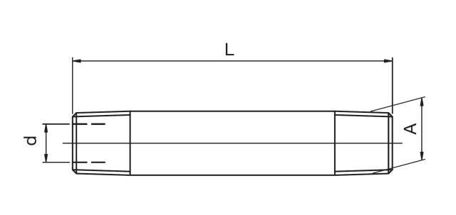 Barel Nipple, Galvanised 