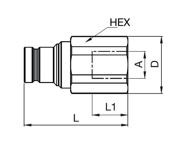 Hydraulic Plug, Non Spil, Female Thread