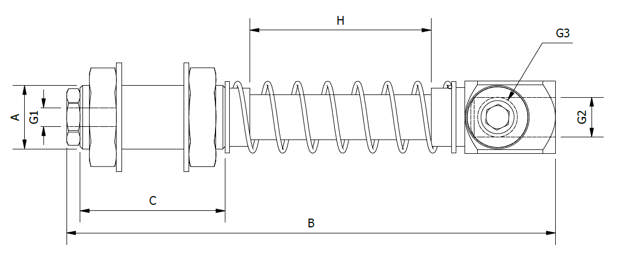 Spring Loaded Vaccum Cup Arm Threaded Body (Rotative)